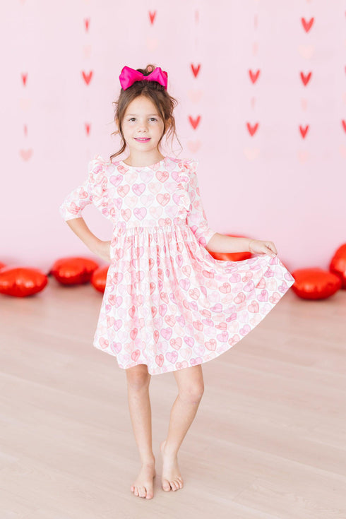 melt-my-heart-3-4-sleeve-ruffle-twirl-dress Mila &  Rose - Sophia's Style--3T--4